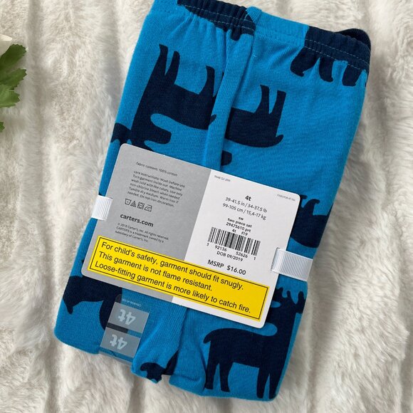 NWT Kids Carter's Pajama PJ Set (Blue) 4T - Picture 3 of 3